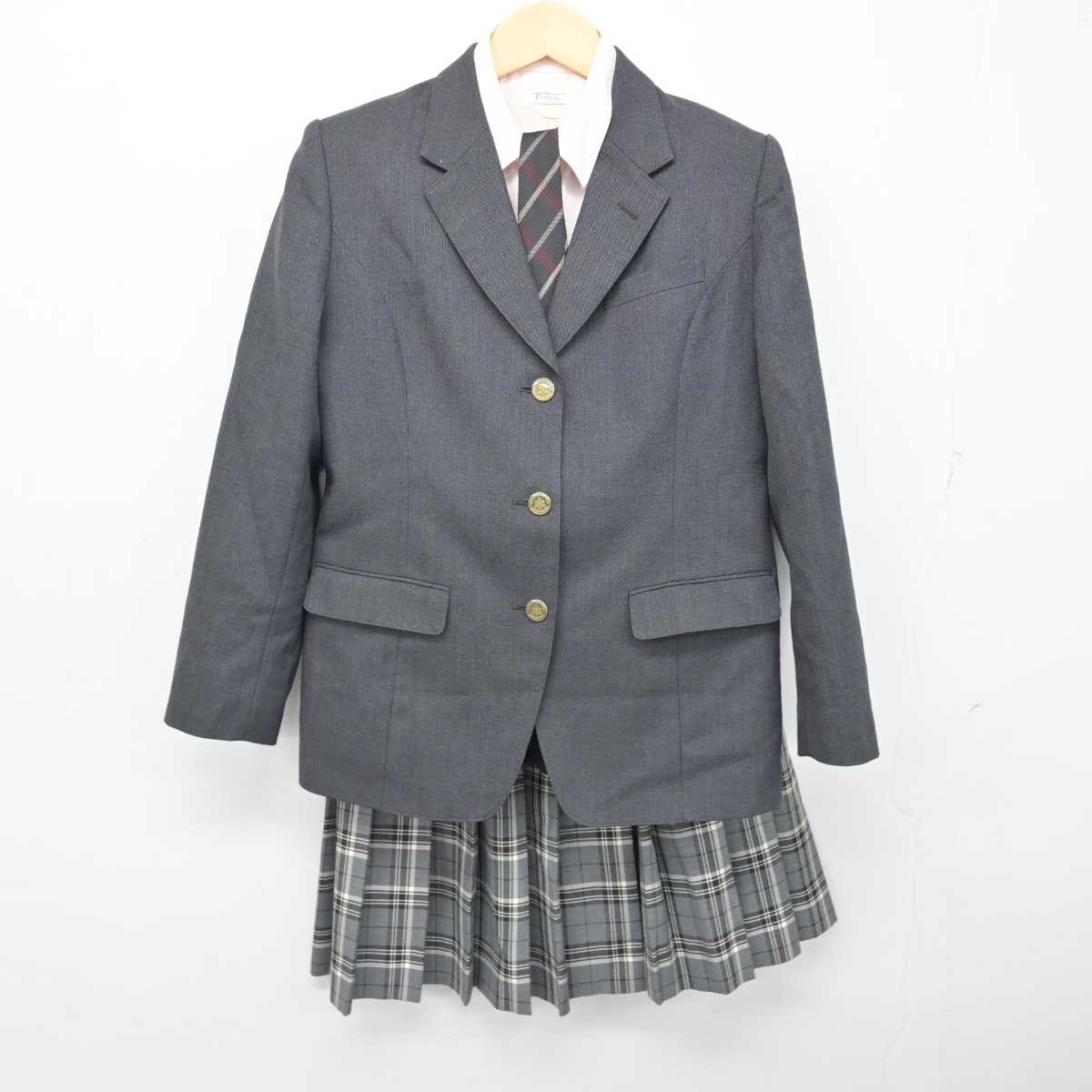 【中古】北海道 清水高等学校 女子制服 4点 (ブレザー・シャツ・スカート) sf054346