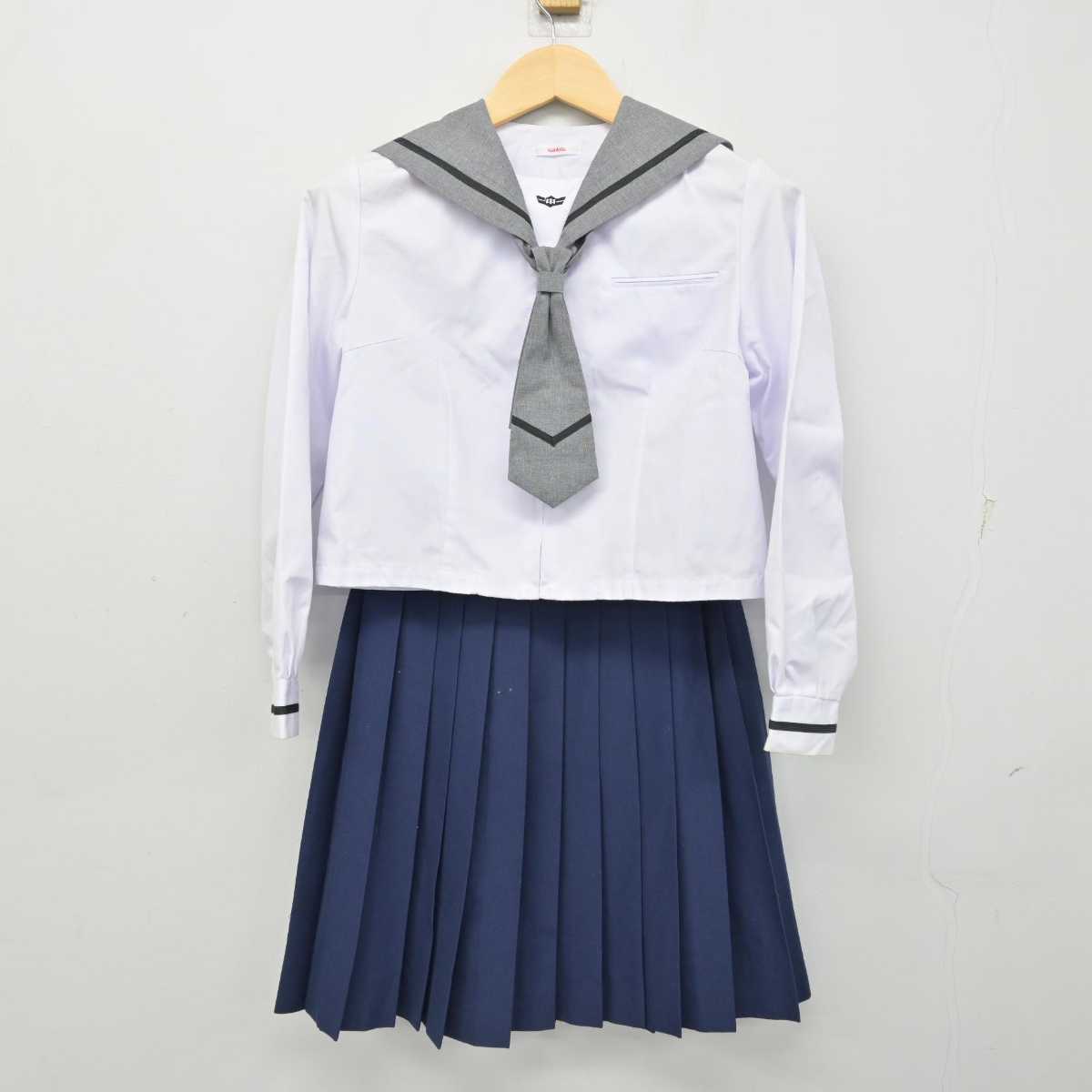 【中古】岩手県 北上市立上野中学校 女子制服 5点 (セーラー服・スカート) sf054351