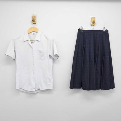 【中古】福岡県 福岡市内中学校標準服 女子制服 2点 (シャツ・スカート) sf054354