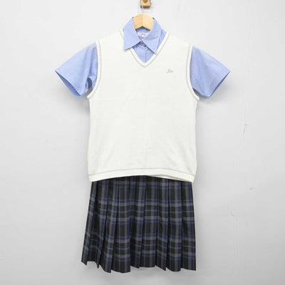 【中古】徳島県 城東高等学校 女子制服 4点 (ニットベスト・シャツ・スカート) sf054377