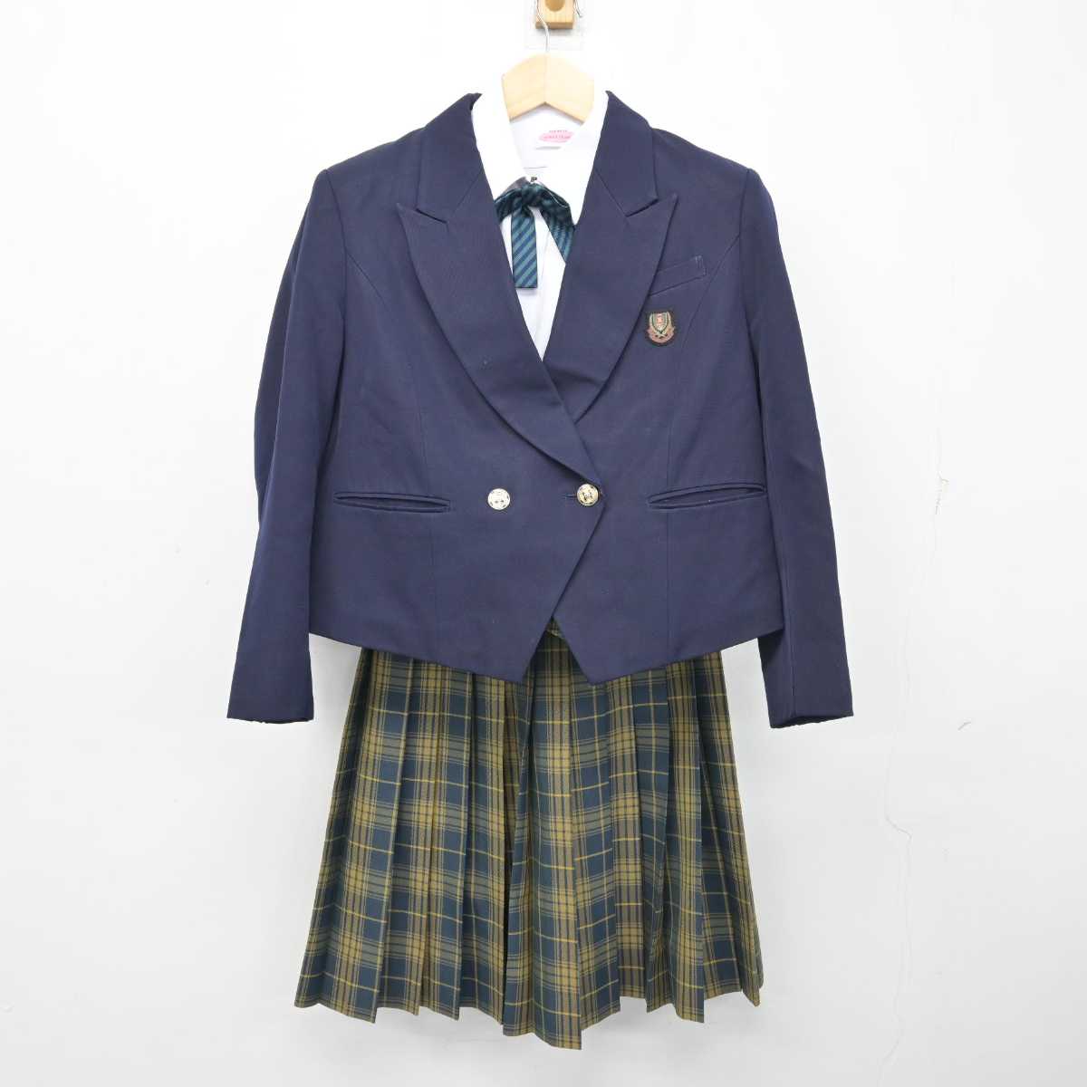 【中古】滋賀県 大津商業高等学校 女子制服 5点 (ブレザー・ベスト・シャツ・スカート) sf054383