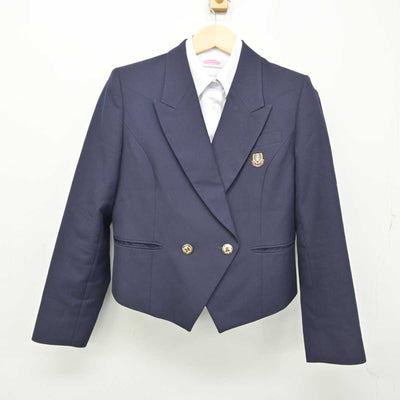 【中古】滋賀県 大津商業高等学校 女子制服 3点 (ブレザー・ニット・シャツ) sf054385