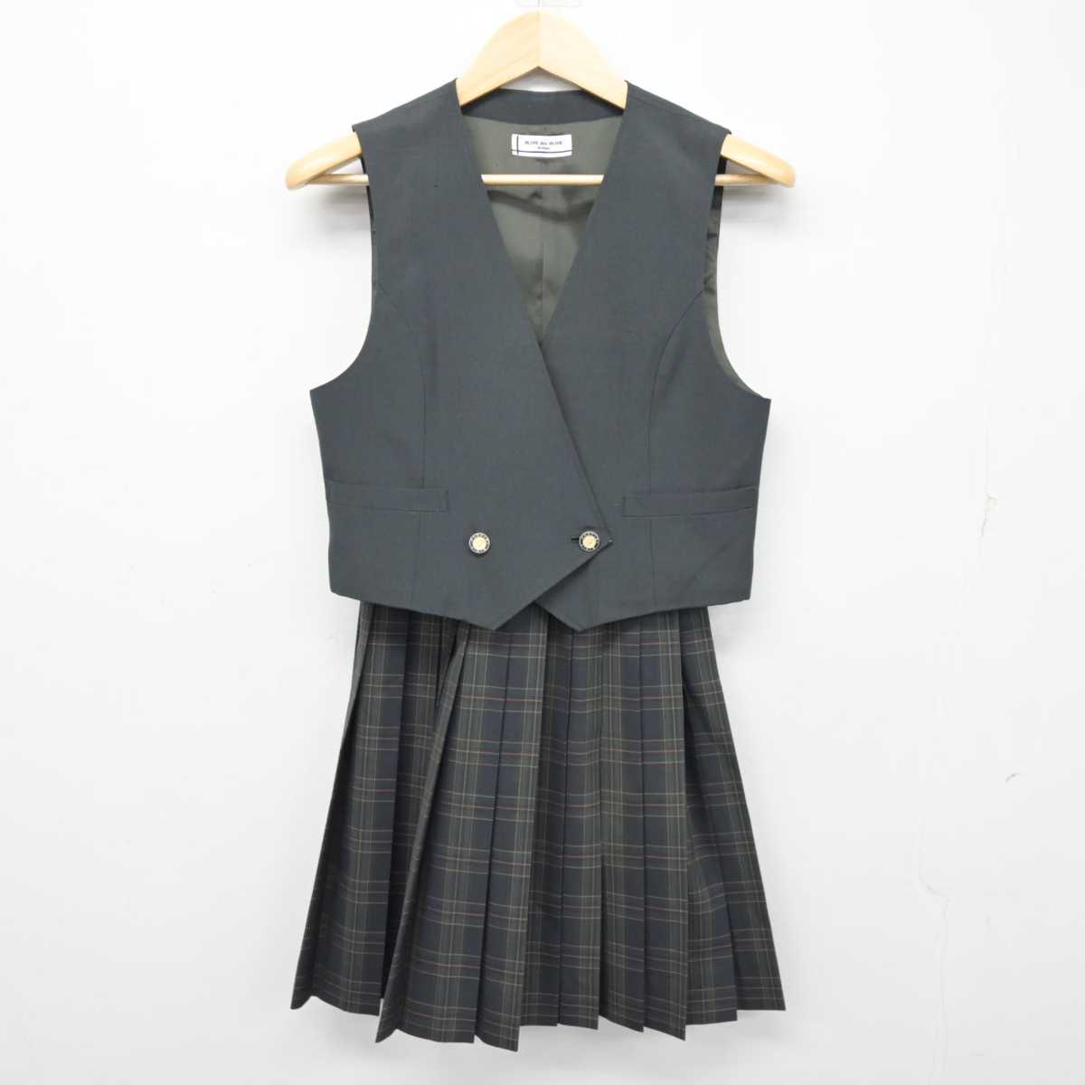 【中古】北海道 札幌市立伏見中学校 女子制服 2点 (ベスト・スカート) sf054392