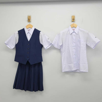 【中古】千葉県 土気高等学校 女子制服 4点 (ベスト・シャツ・スカート) sf054407