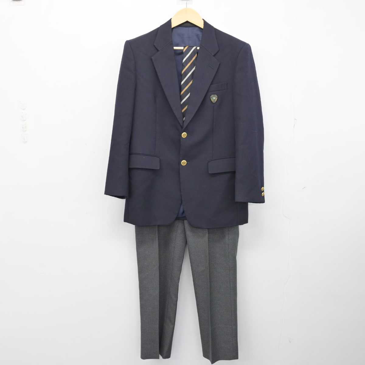 【中古】千葉県 市原緑高等学校 男子制服 4点 (ブレザー・ズボン) sf054410