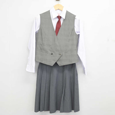 【中古】宮城県 宮城野中学校 女子制服 6点 (ブレザー・ベスト・シャツ・スカート) sf054416