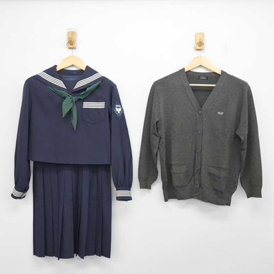 【中古】宮城県 常盤木学園高等学校 女子制服 4点 (セーラー服・ニット・スカート) sf054417