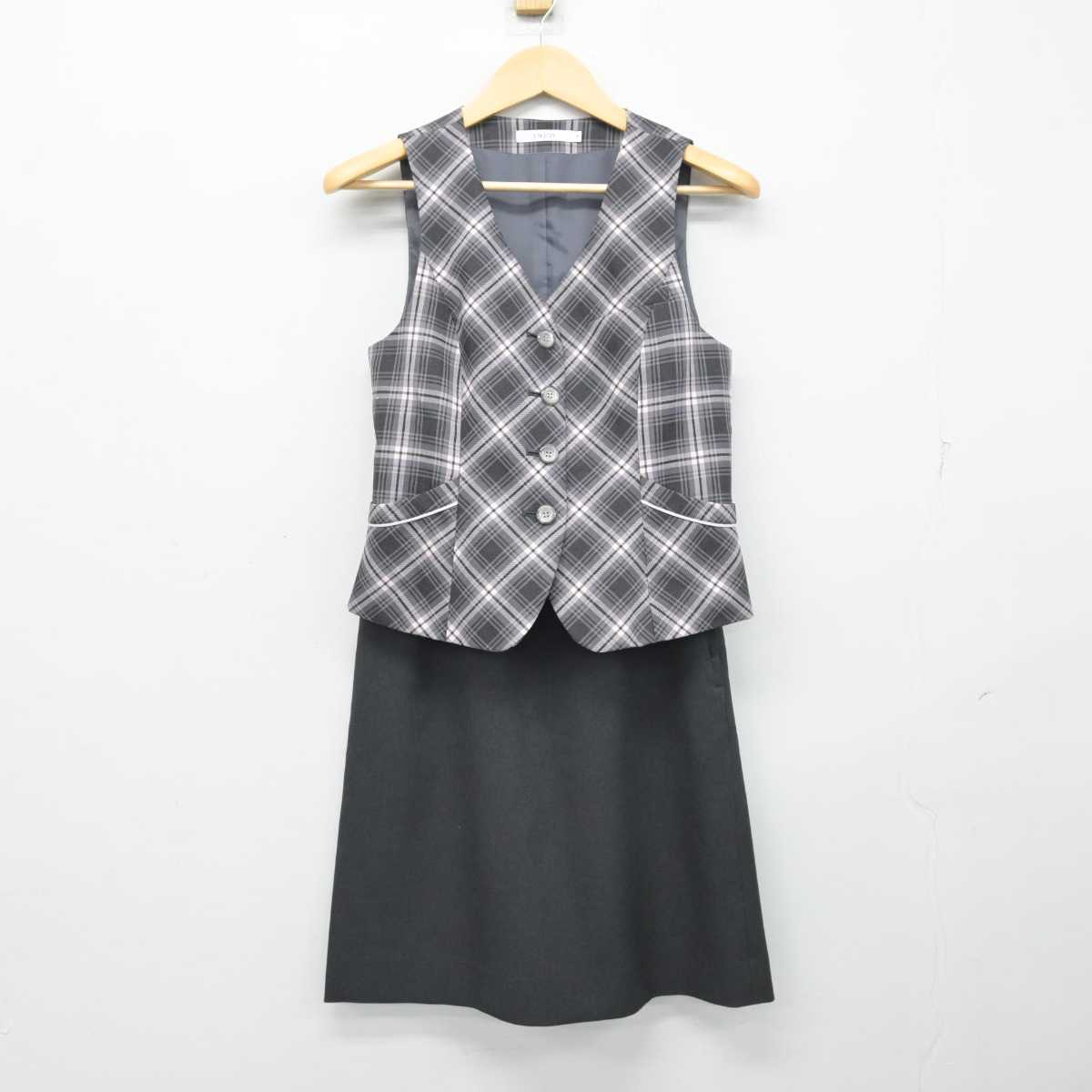 【中古】 事務服 女子制服 2点 (ベスト・スカート) sf054439