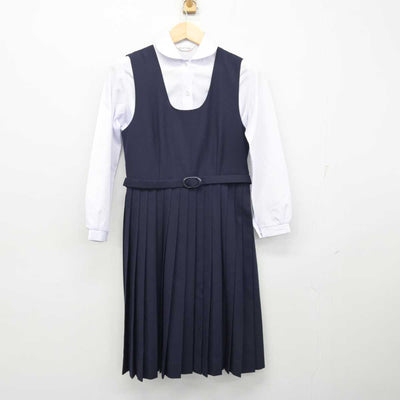 【中古】愛知県 椙山女学園高等学校 女子制服 2点 (シャツ・ジャンパースカート) sf054451