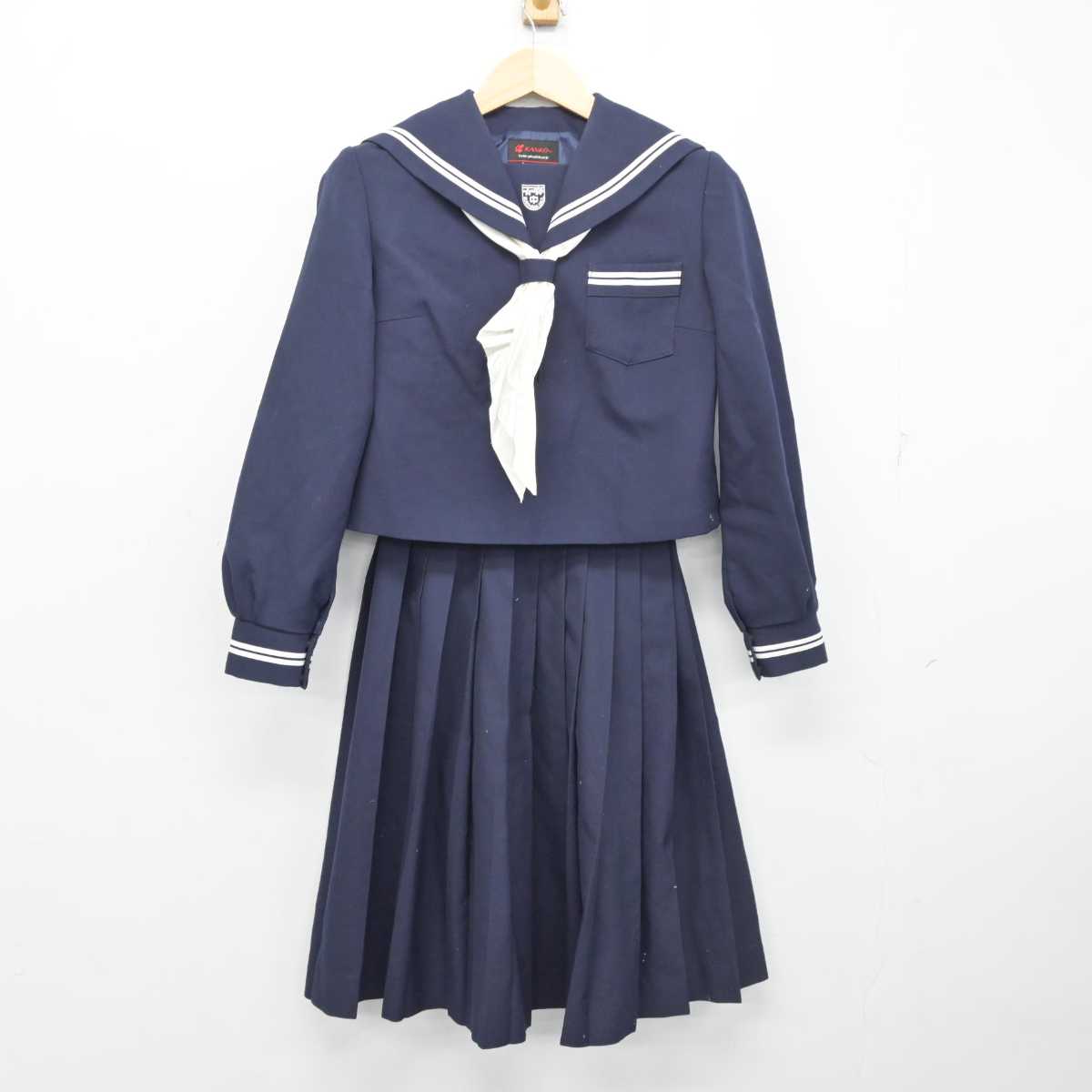 【中古】広島県 栗原中学校 女子制服 3点 (セーラー服・スカート) sf054477