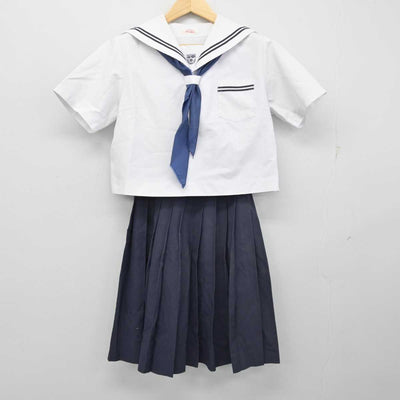 【中古】広島県 栗原中学校 女子制服 3点 (セーラー服・スカート) sf054478