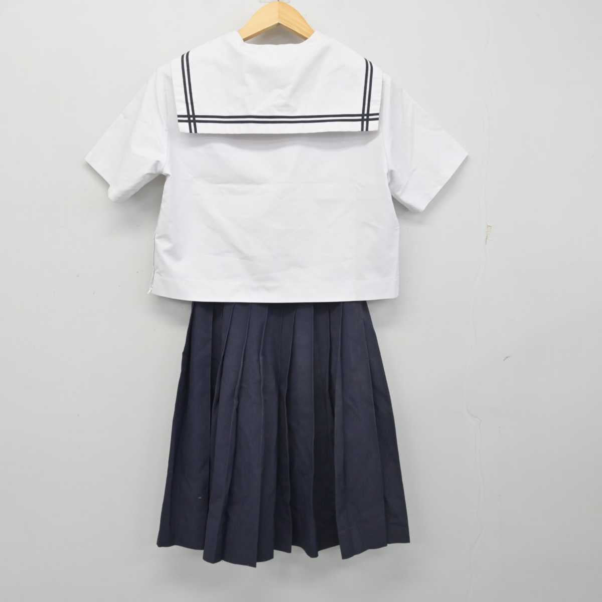 【中古】広島県 栗原中学校 女子制服 3点 (セーラー服・スカート) sf054478