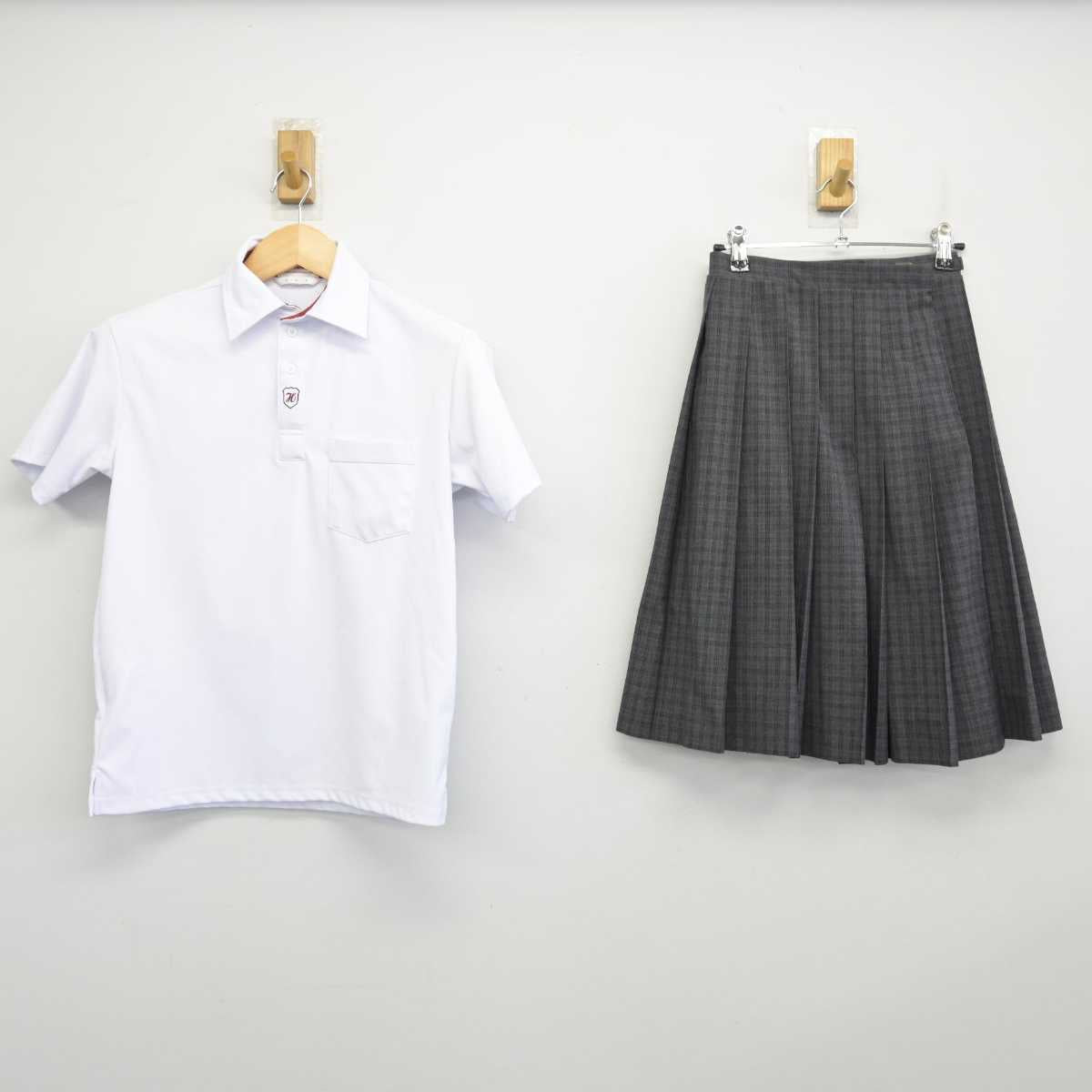 【中古】大阪府 平田中学校 女子制服 2点 (シャツ・スカート) sf054494