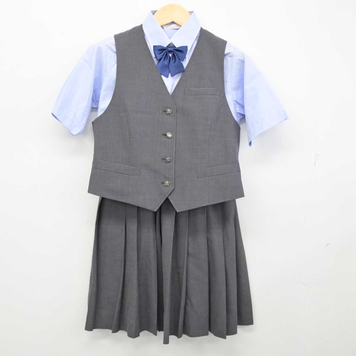 【中古】埼玉県 東京農業大学第三高等学校 女子制服 5点 (シャツ・ベスト・スカート) sf054500