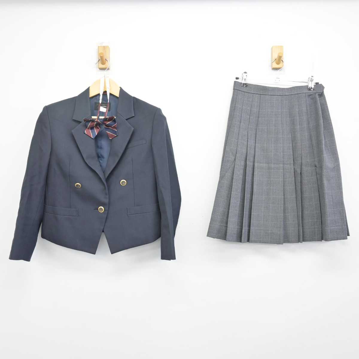 【中古】神奈川県 谷本中学校 女子制服 4点 (ブレザー・スカート) sf054506