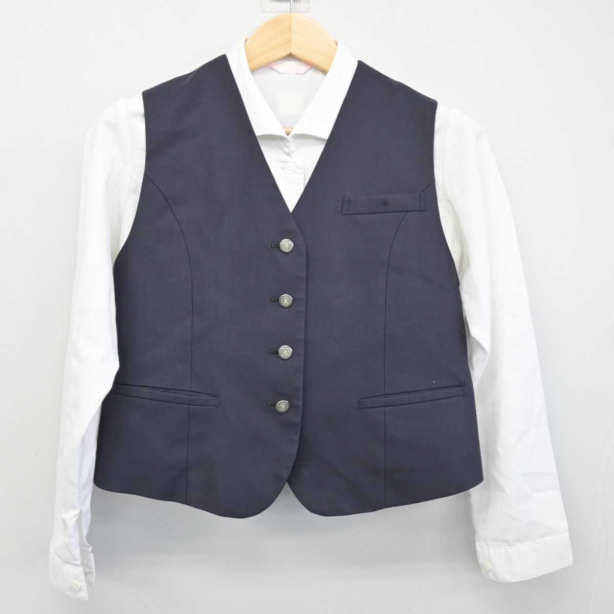 【中古】愛知県 五条高等学校 女子制服 2点 (ベスト・シャツ) sf054513