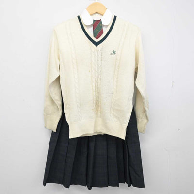 【中古】京都府 嵯峨野高等学校 女子制服 7点 (ブレザー・ニット・シャツ・スカート) sf054514