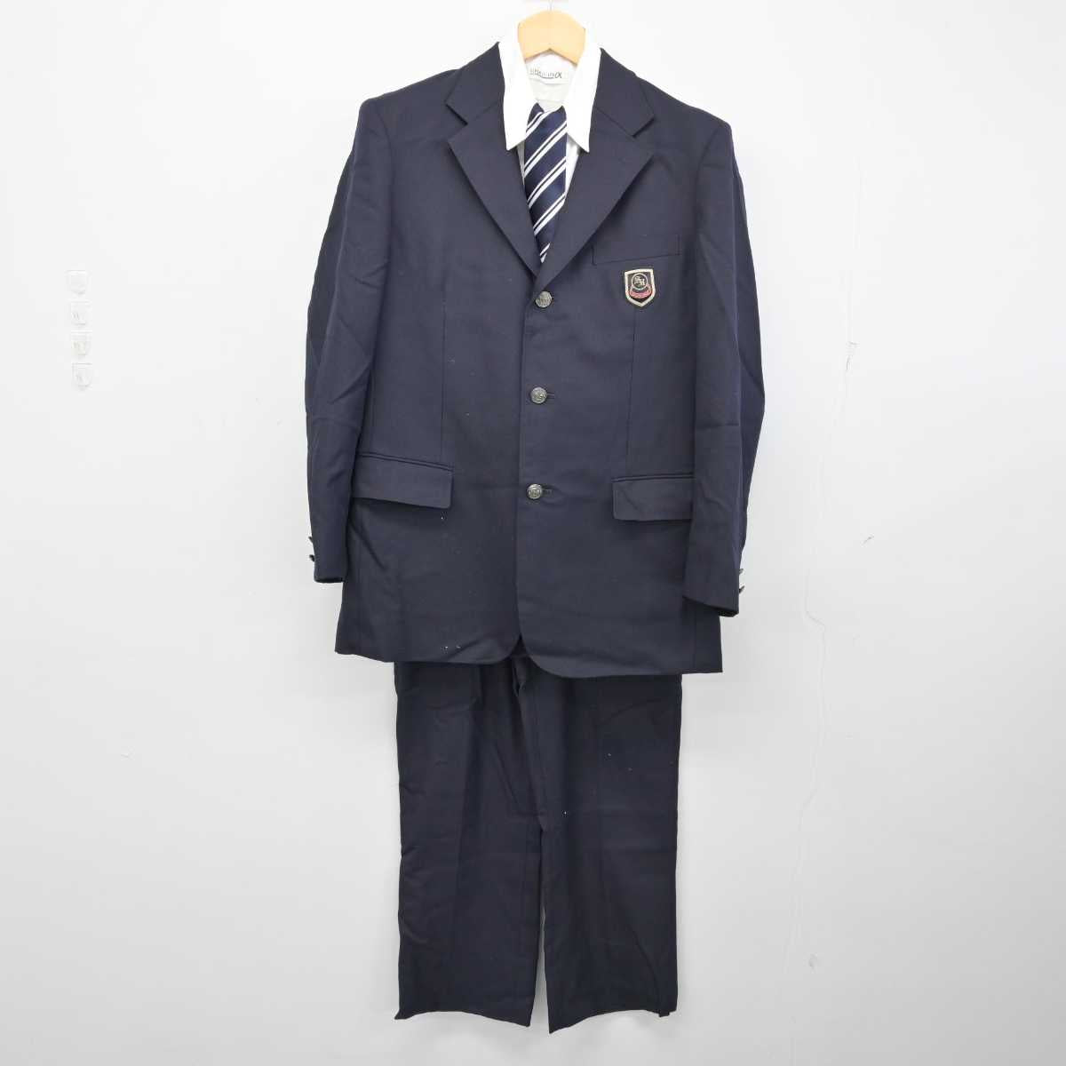 【中古】北海道 札幌静修高等学校 男子制服 4点 (ブレザー・シャツ・ズボン) sf054515