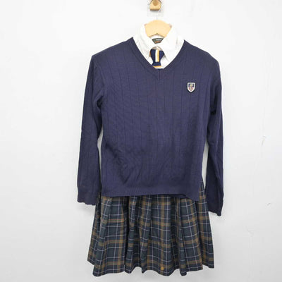 【中古】兵庫県 園田学園高等学校 女子制服 5点 (ブレザー・ニット・シャツ・スカート) sf054547