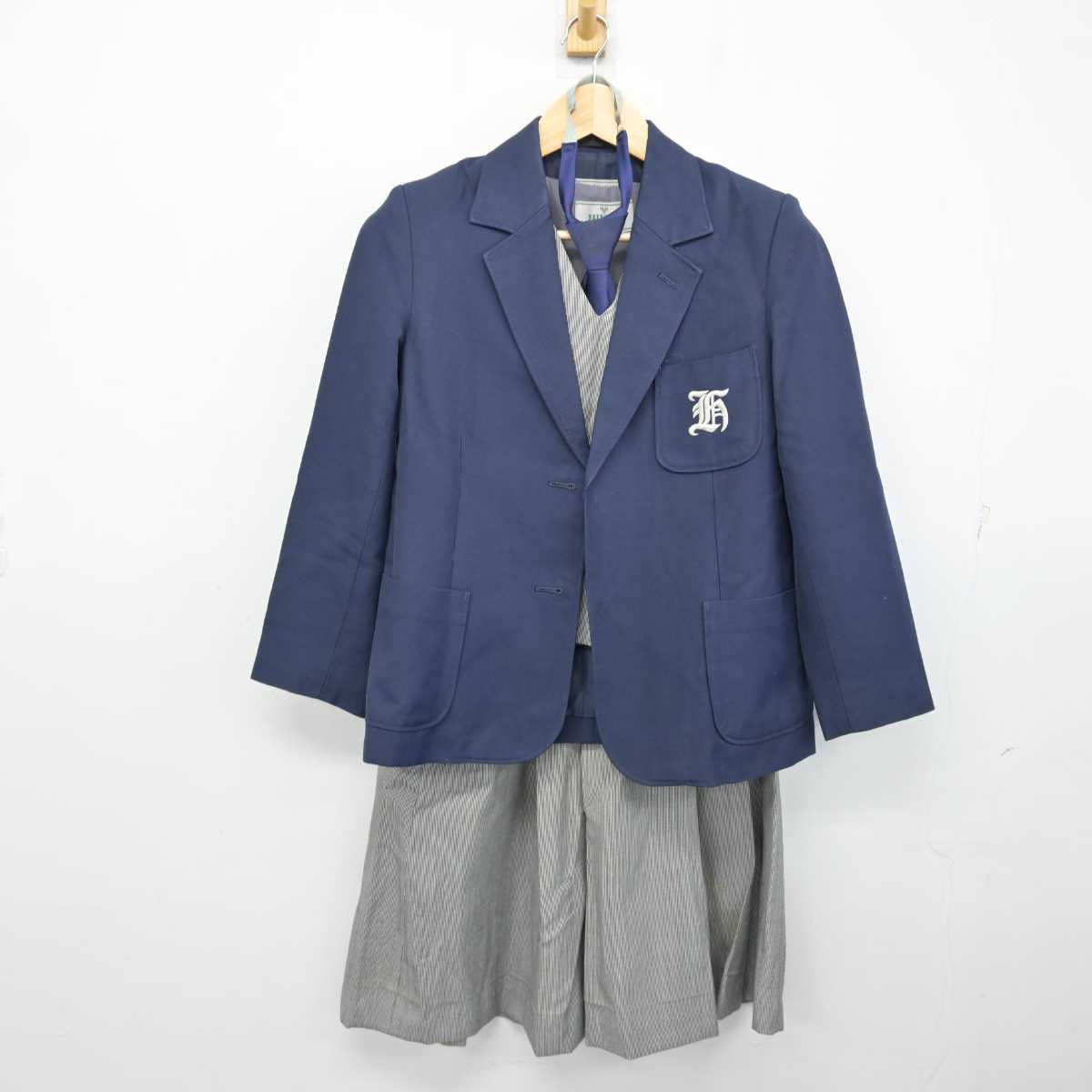 【中古】東京都 葛飾区立本田中学校 女子制服 4点 (ブレザー・ベスト・スカート) sf054551