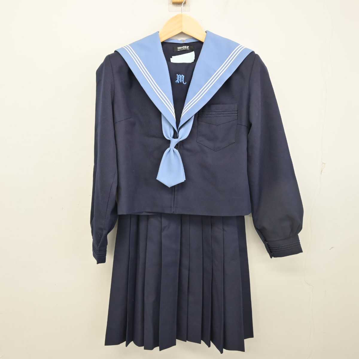 【中古】大阪府 美木多中学校 女子制服 3点 (セーラー服・スカート) sf054564