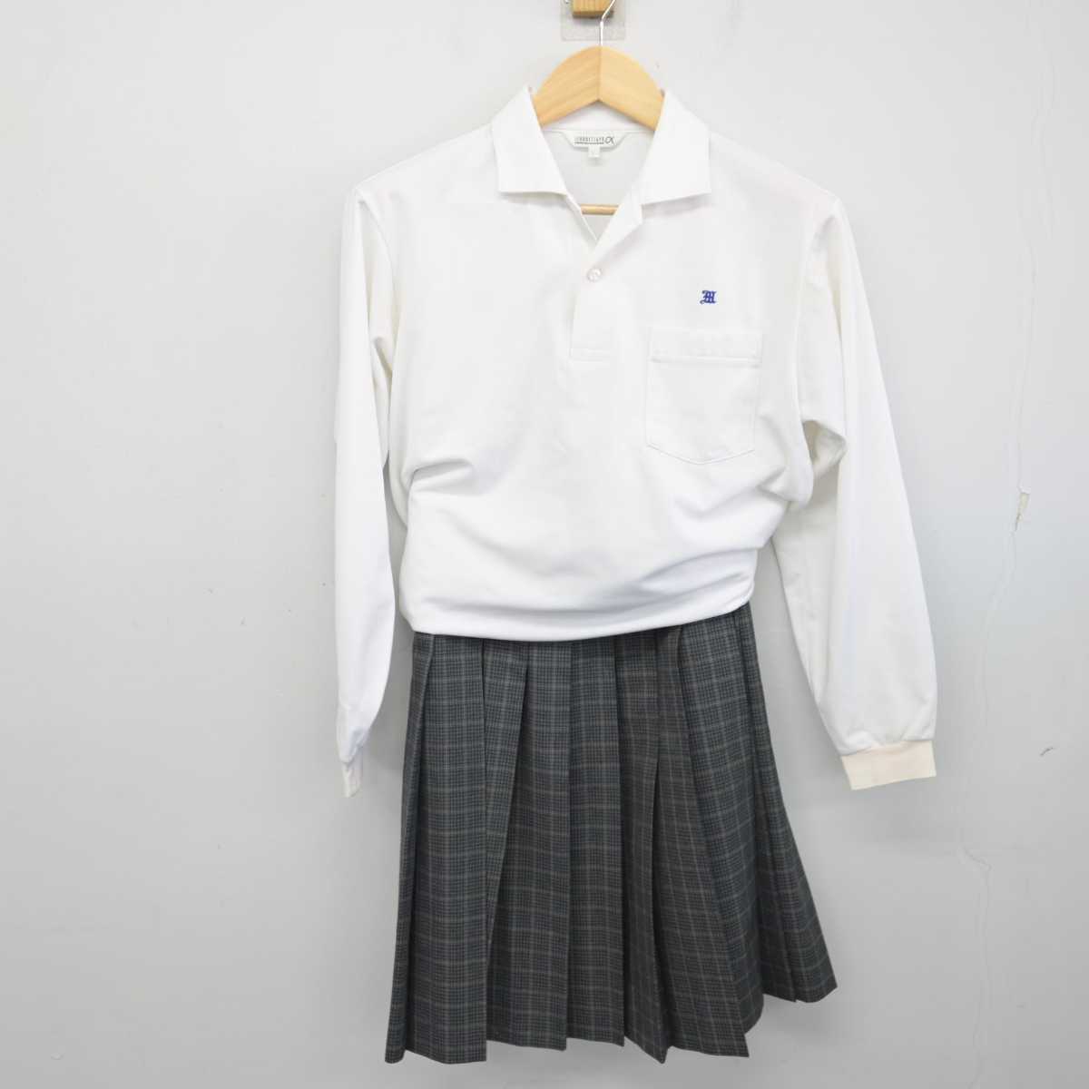 【中古】大阪府 美木多中学校 女子制服 3点 (シャツ・スカート) sf054565