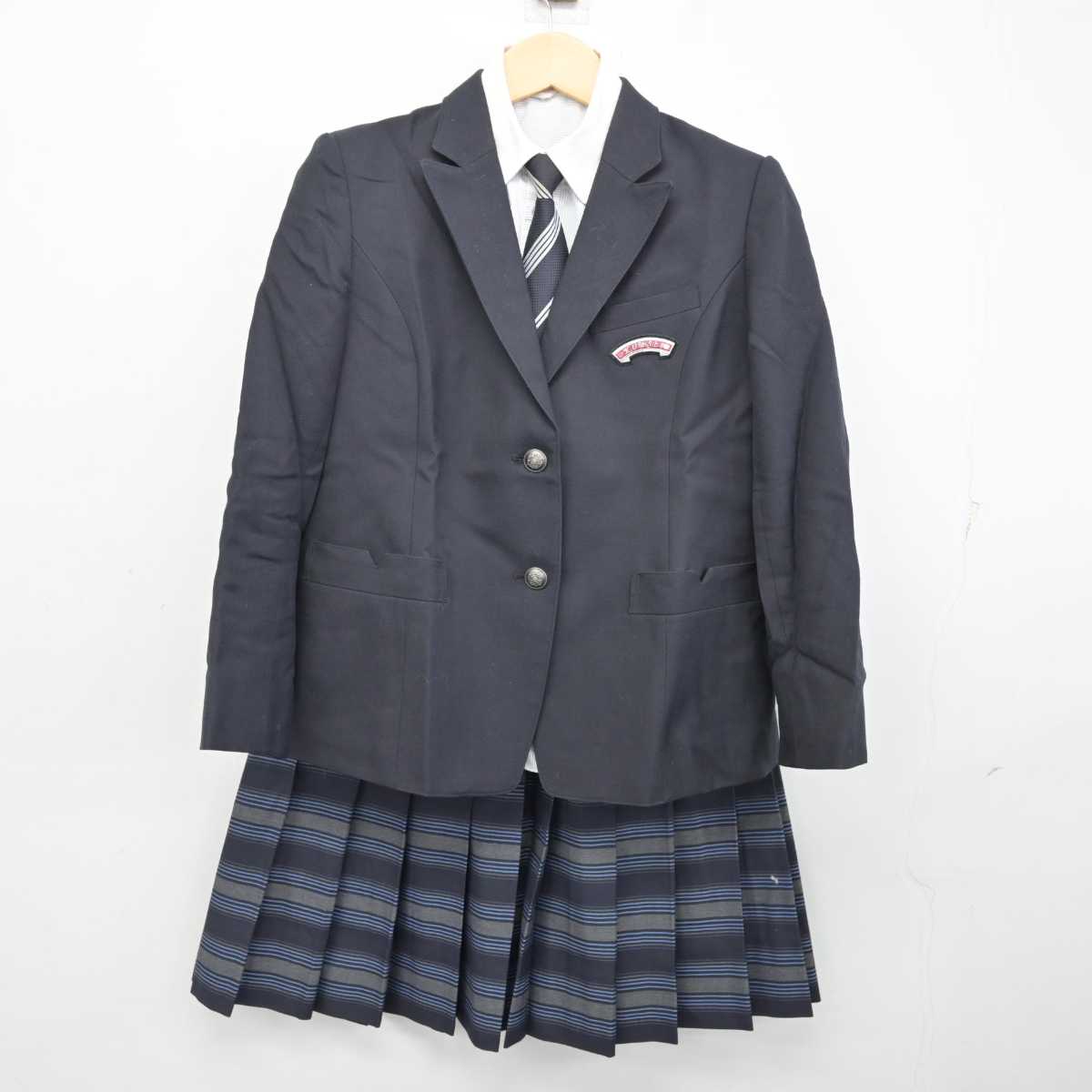 【中古】大阪府 関西福祉科学大学高等学校 女子制服 5点 (ブレザー・ニット・シャツ・スカート) sf054595