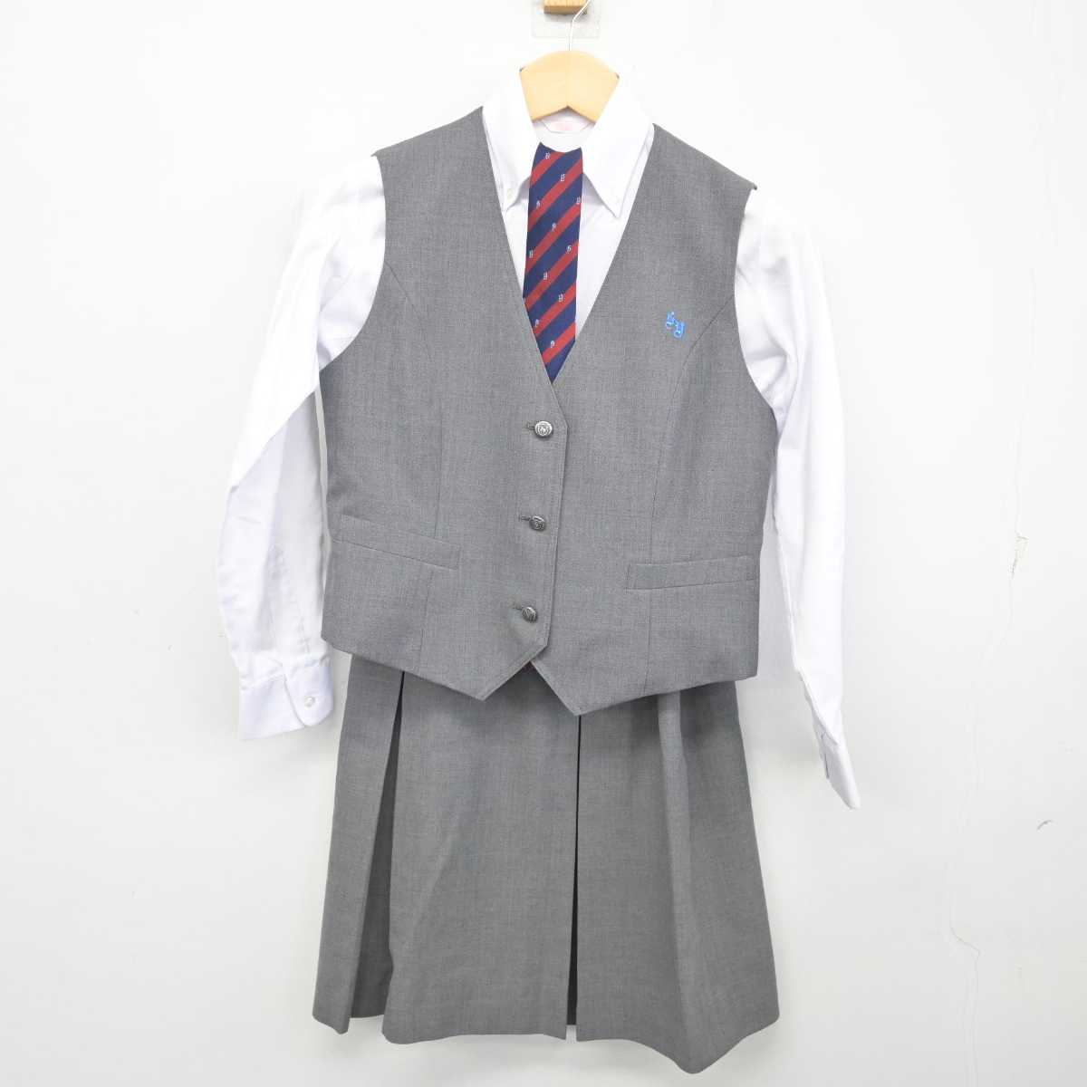 【中古】神奈川県 相洋高等学校 女子制服 5点 (ブレザー・ベスト・シャツ・スカート) sf054615