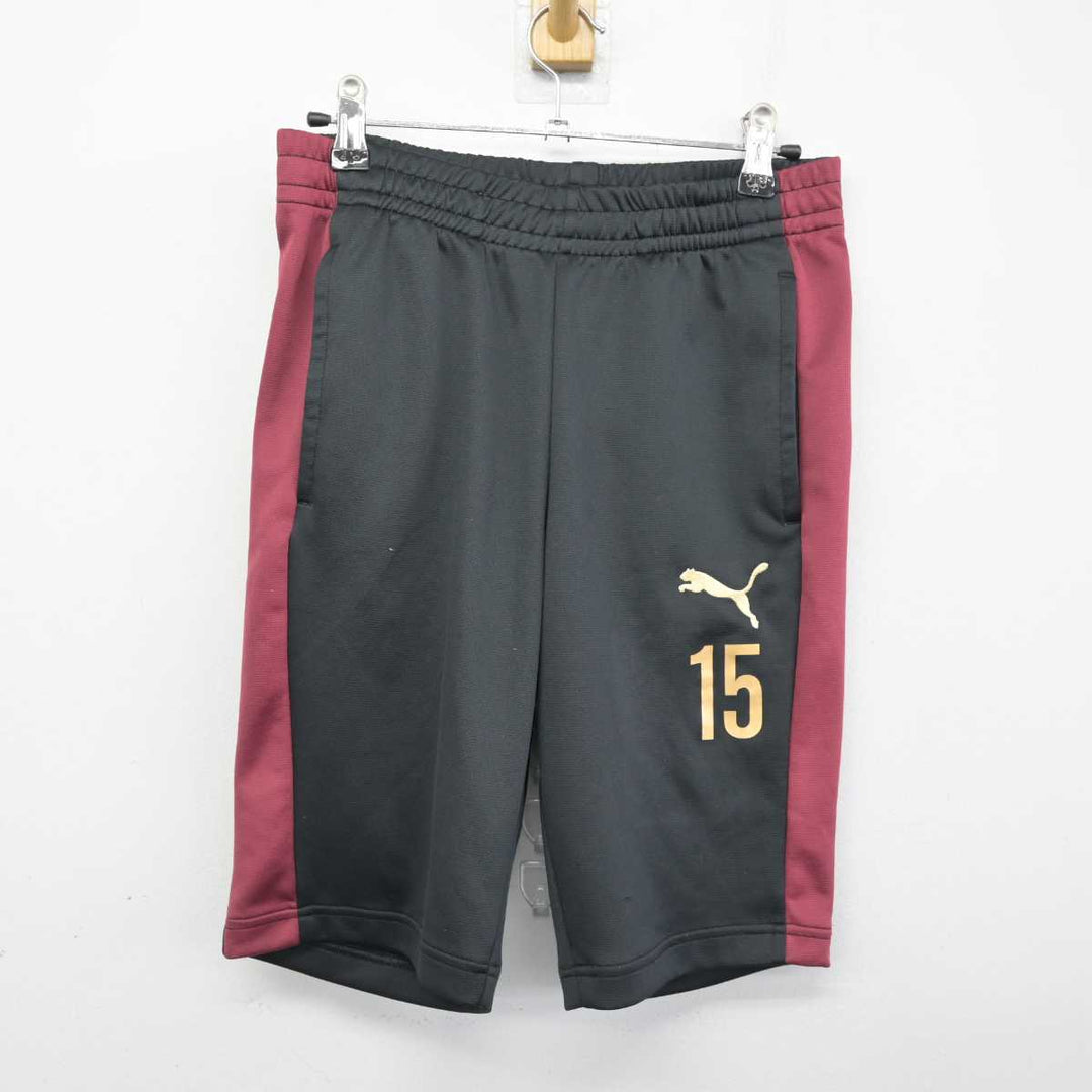 神奈川県某私立高校サッカー部　PUMA 中綿ウォーマーパンツ 黒/赤 10番台 神奈川県某私立高校サッカー部 PUMA 中綿ウォーマーパンツ 黒/赤