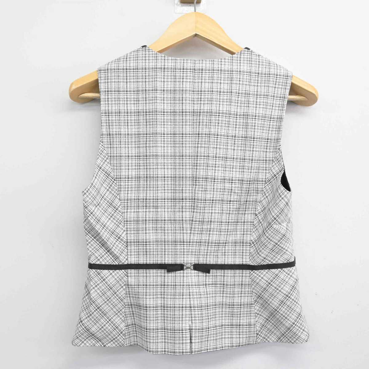 【中古】 事務服 女子制服 4点 (ベスト・シャツ・スカート) sf054639