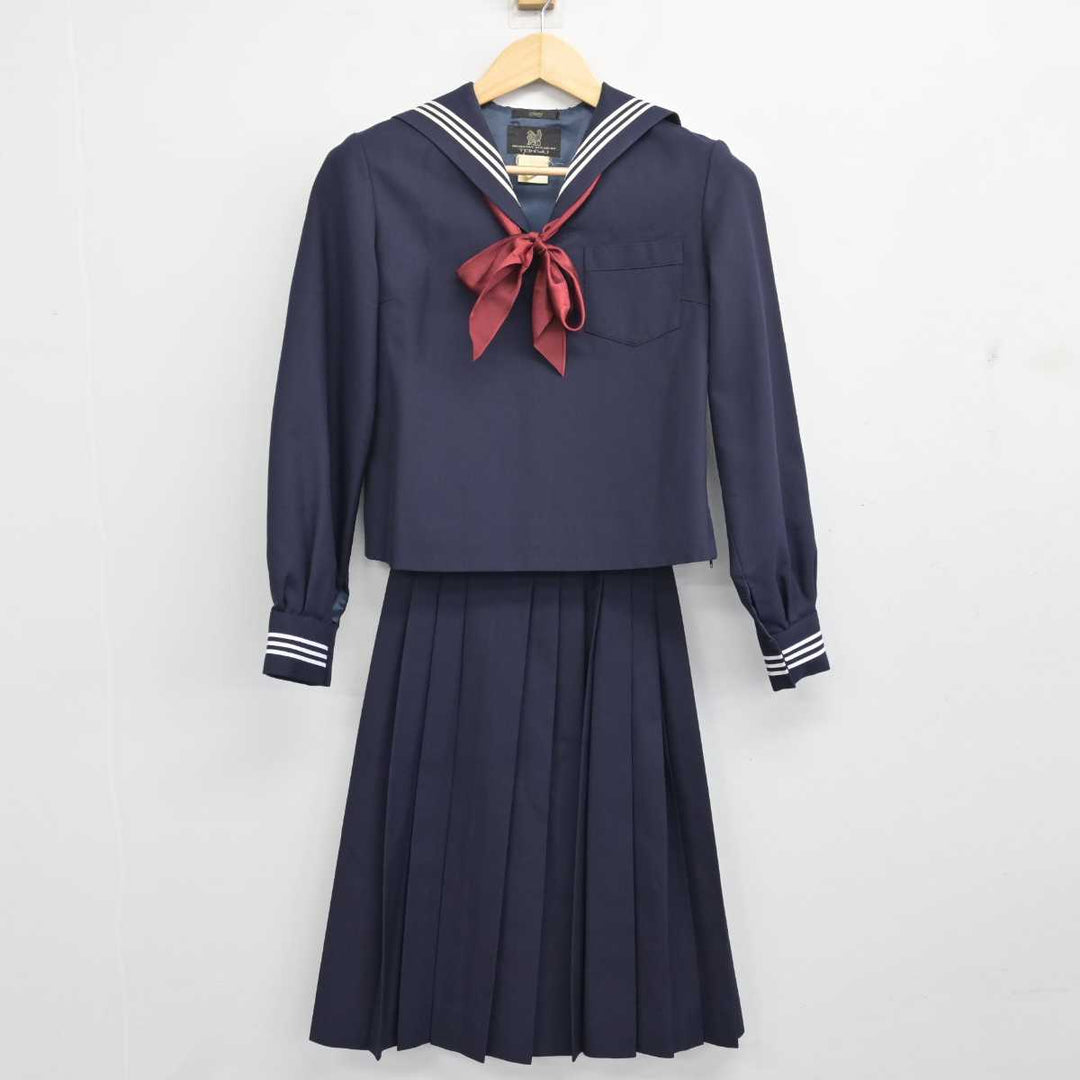 【中古】東京都 実践女子学園中学・高等学校 女子制服 3点 (セーラー服・スカート) sf054658