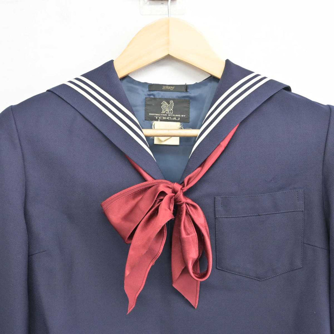 【中古】東京都 実践女子学園中学・高等学校 女子制服 3点 (セーラー服・スカート) sf054658