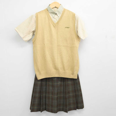 【中古】群馬県 高崎経済大学附属高等学校 女子制服 3点 (ニットベスト・シャツ・スカート) sf054663