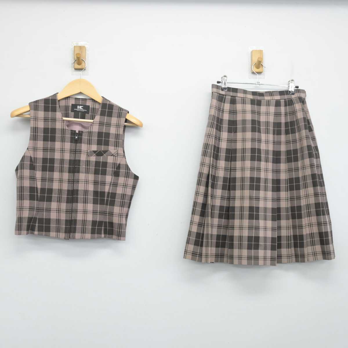 【中古】福島県 郡山高等学校 女子制服 2点 (ベスト・スカート) sf054673