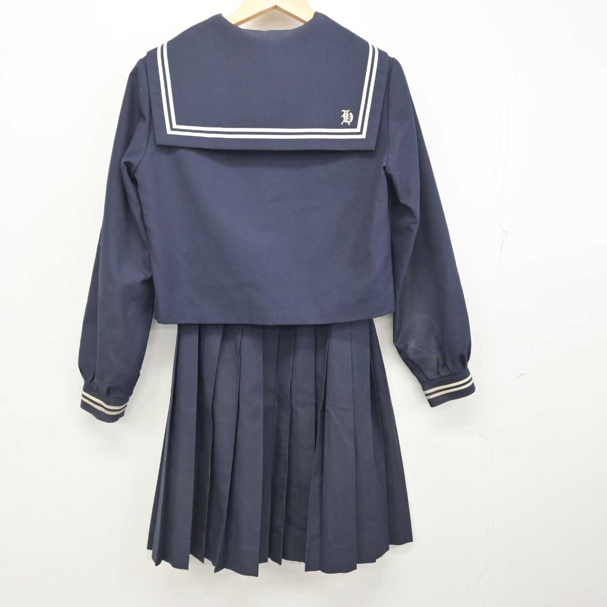 【中古】広島県 尾道東高等学校 女子制服 3点 (セーラー服・スカート) sf054703