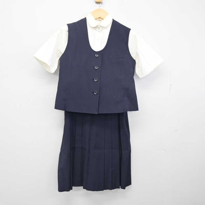 【中古】東京都 女子美術大学付属高等学校・中学校 女子制服 4点 (ベスト・シャツ・スカート) sf054711