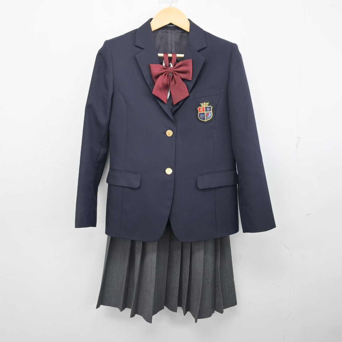 【中古】滋賀県 立命館守山中学校・高等学校 女子制服 3点 (ブレザー・スカート) sf054716