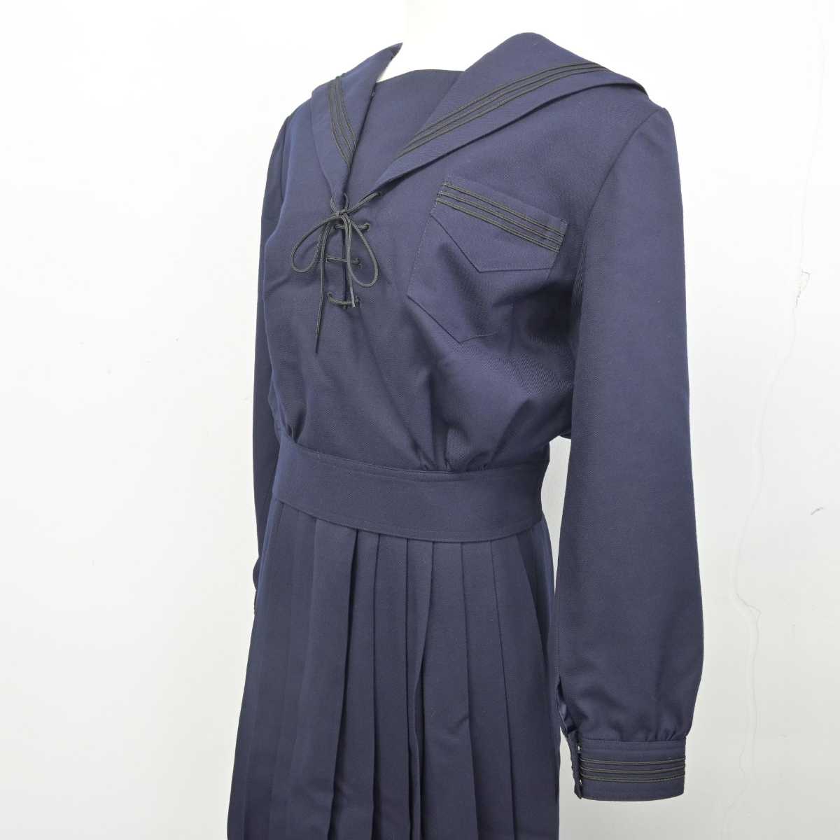 【中古】兵庫県 神戸山手女子高等学校 女子制服 2点 (セーラー服・スカート) sf054730