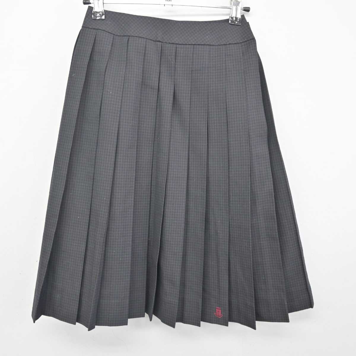 【中古】岡山県 西大寺高等学校 女子制服 3点 (ニットベスト・シャツ・スカート) sf054736