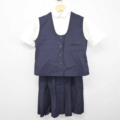 【中古】東京都 女子美術大学付属高等学校・中学校 女子制服 4点 (ベスト・シャツ・スカート) sf054750