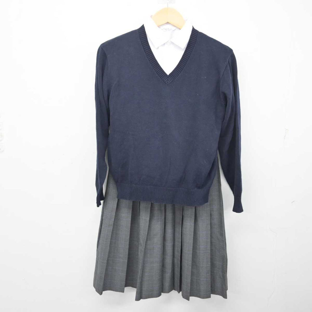 【中古】福岡県 北九州市内中学校標準服 女子制服 4点 (ブレザー・シャツ・ニット・スカート) sf054753 | 中古制服通販パレイド