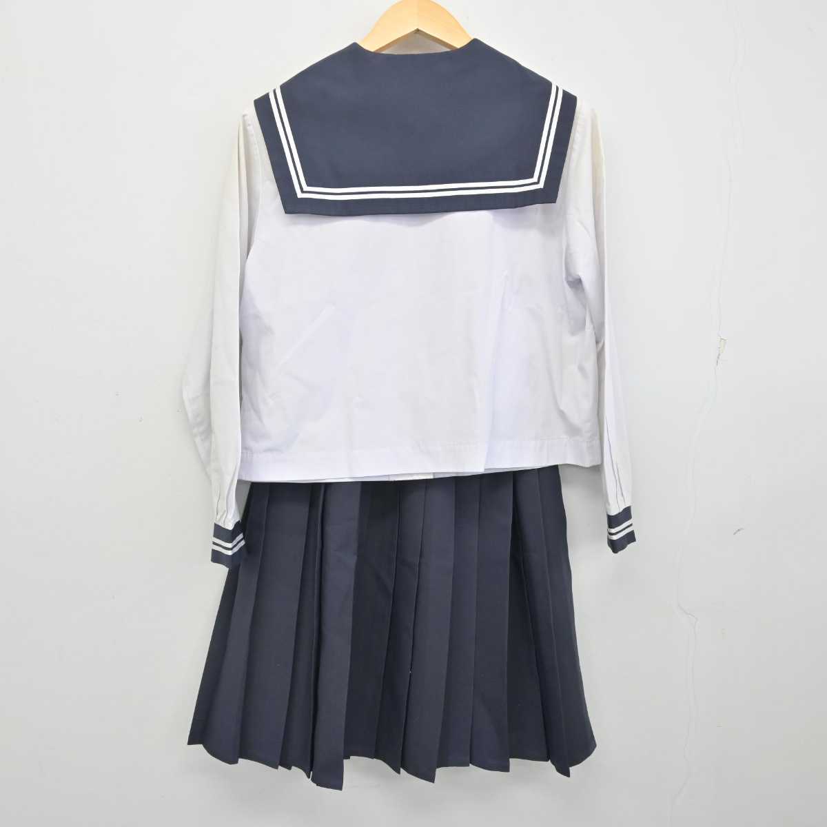 【中古】宮崎県 沖水中学校 女子制服 3点 (セーラー服・スカート) sf054764