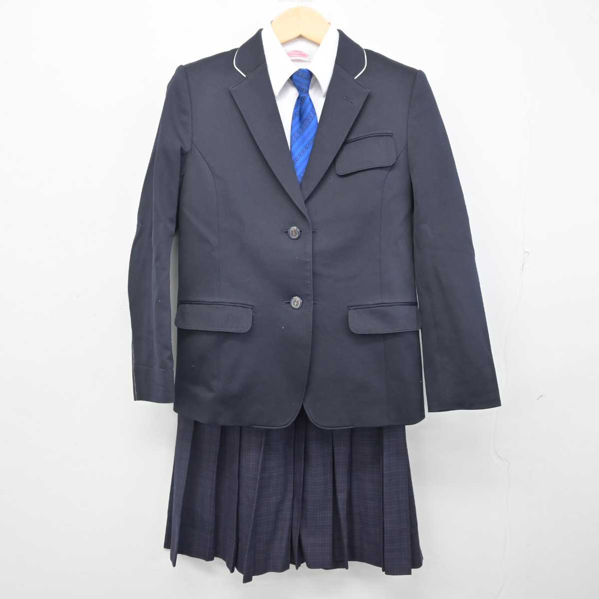 【中古】福岡県 福岡市内新中学標準服（舞鶴中学校） 女子制服 5点 (ブレザー・シャツ・スカート) sf054775