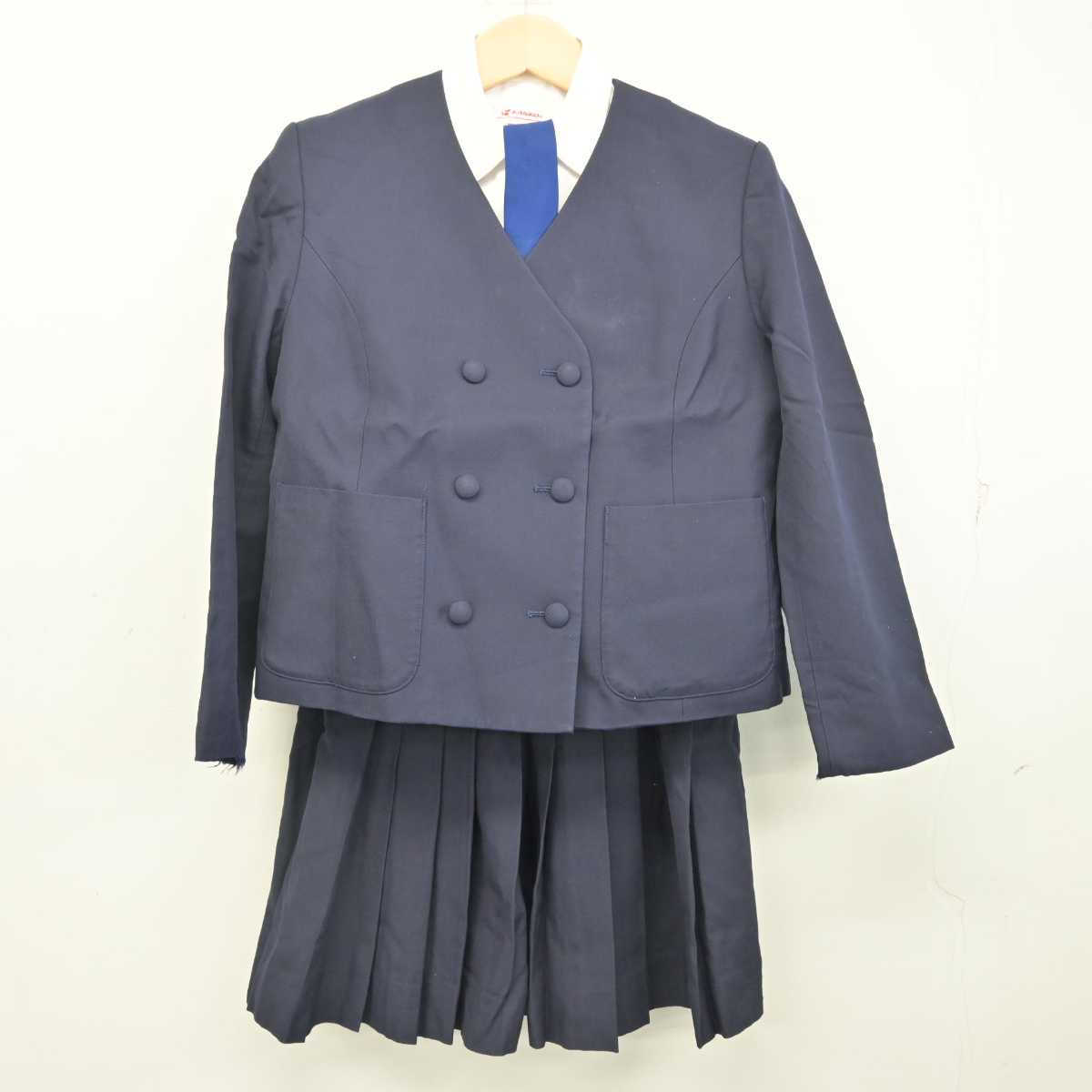 【中古】青森県 弘前南高等学校 女子制服 7点 (ブレザー・ベスト・シャツ・スカート) sf054797