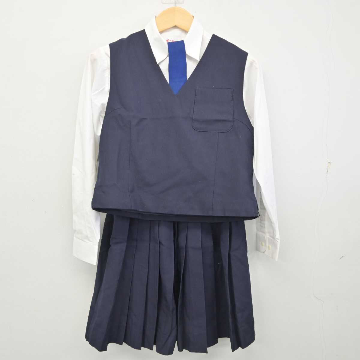 【中古】青森県 弘前南高等学校 女子制服 7点 (ブレザー・ベスト・シャツ・スカート) sf054797