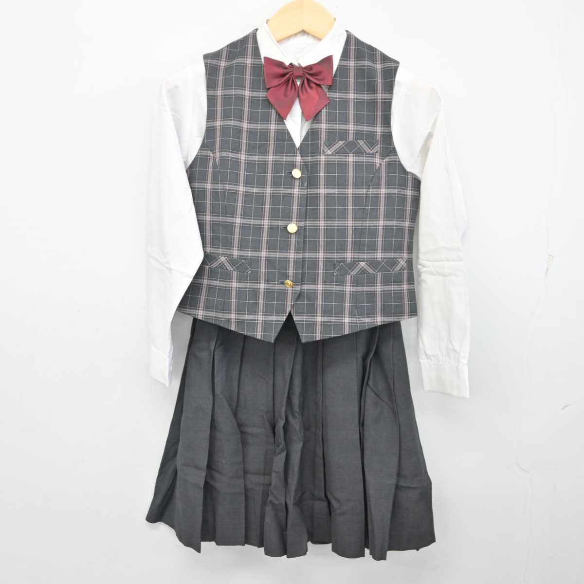 【中古】熊本県 慶誠高等学校 女子制服 4点 (ブレザー・シャツ・スカート) sf054839