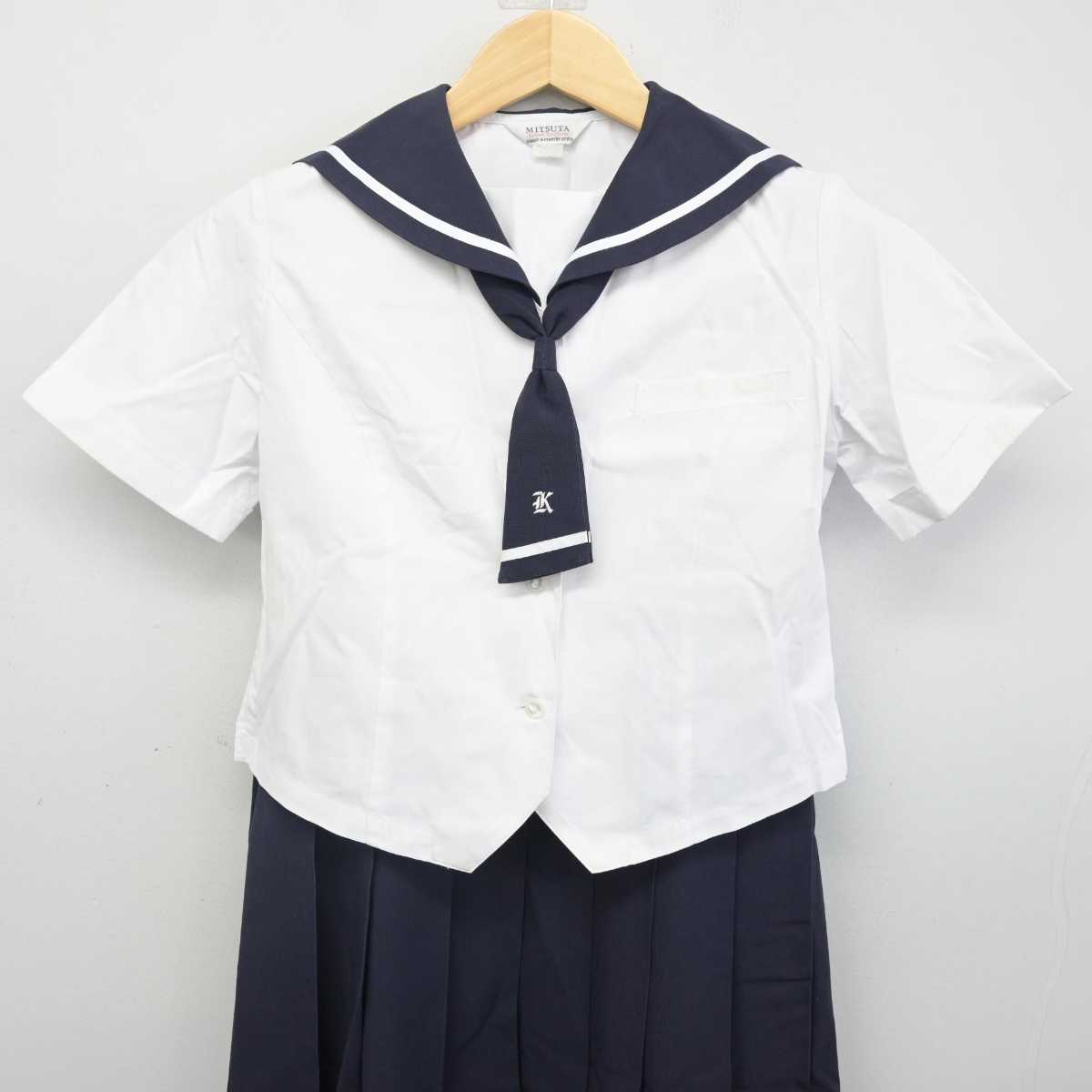 【中古】熊本県 慶誠高等学校 女子制服 3点 (セーラー服・ジャンパースカート) sf054840