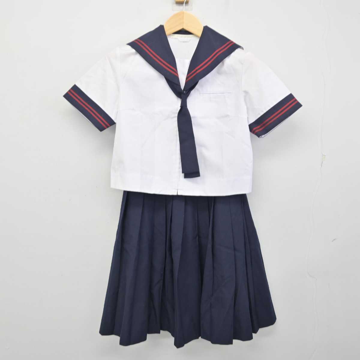 【中古】群馬県 宮郷中学校 女子制服 5点 (セーラー服・セーラー服・スカート) sf054847