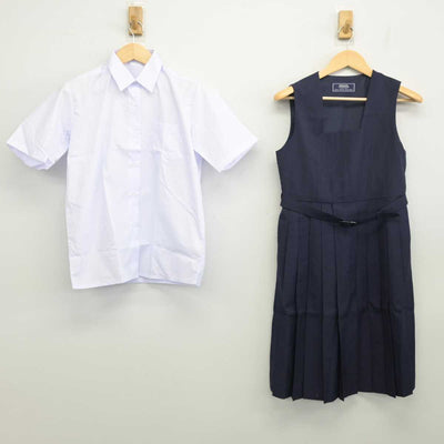 【中古】千葉県 小金北中学校 女子制服 2点 (シャツ・ジャンパースカート) sf054851