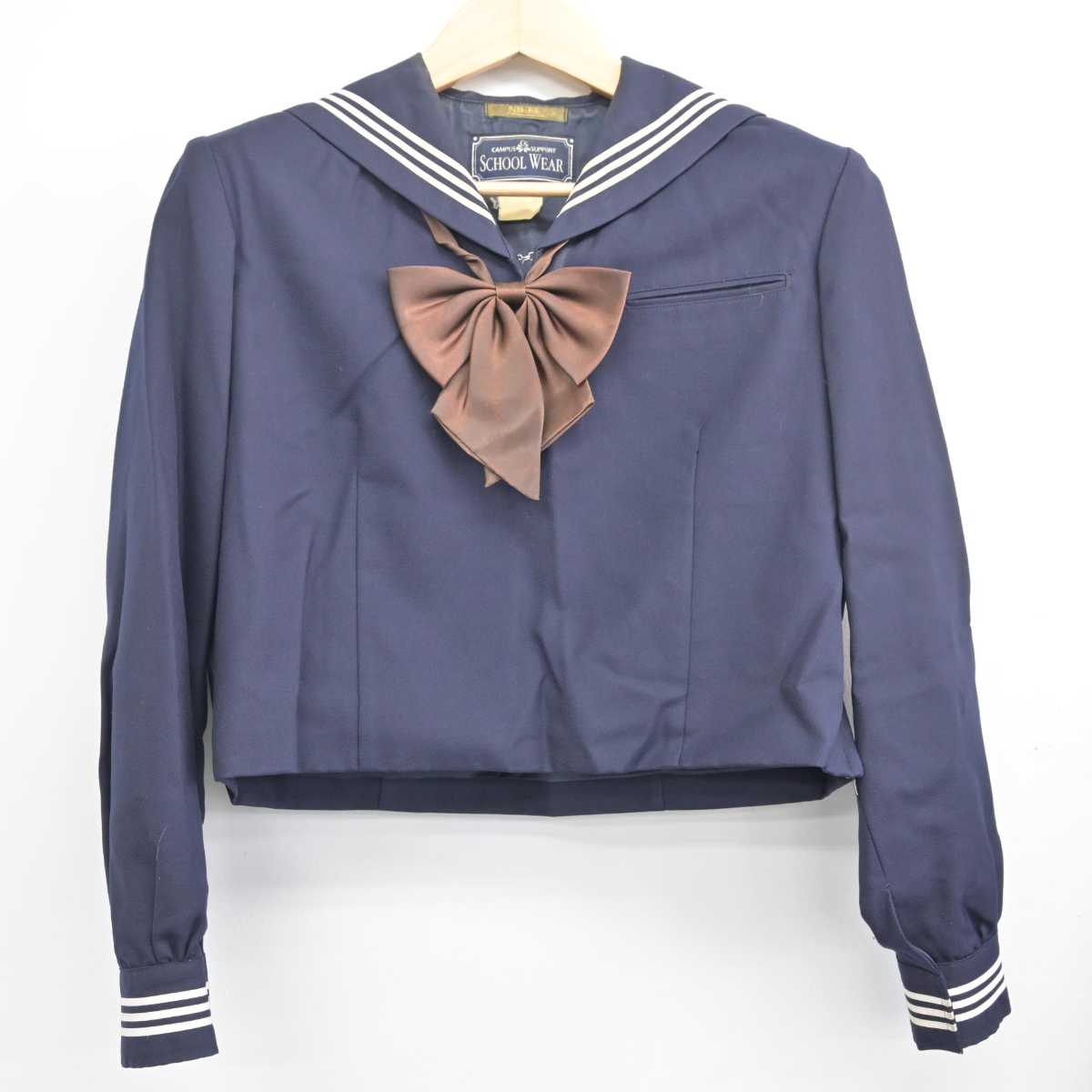 【中古】埼玉県 川越高等学校 女子制服 3点 (セーラー服・スカート) sf054875